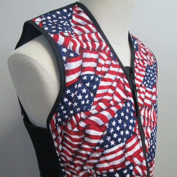 Techniche International USA Flag Patriotic Evaporative Cooling Sport Vest S - Picture 2 of 10